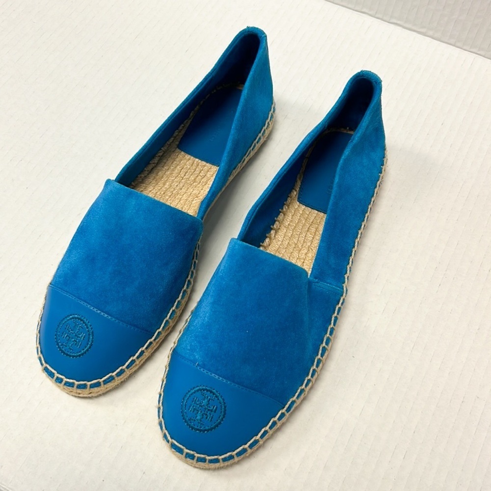 Tory Burch blue suede espadrilles